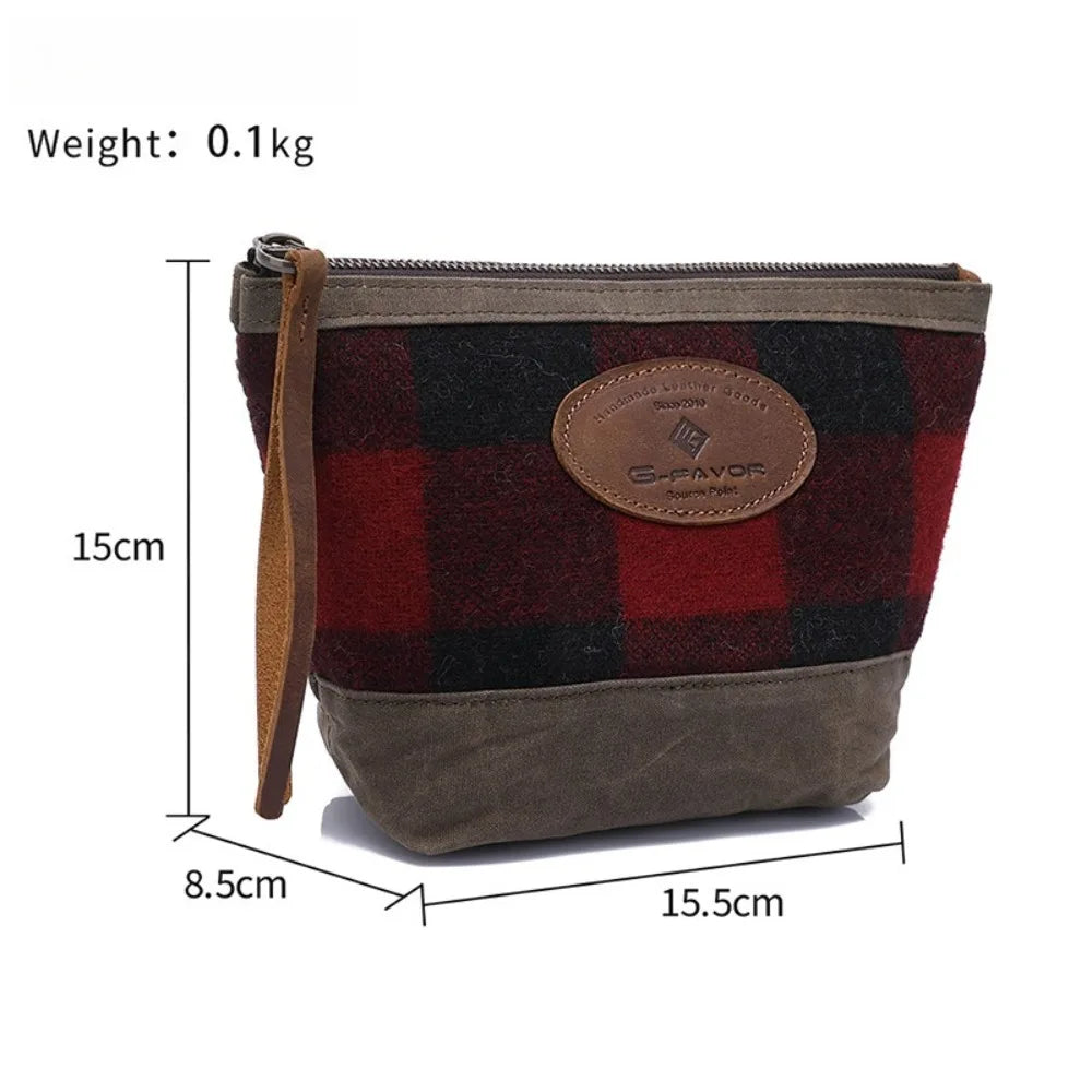 Handbag Women's Handbag Oil Wax Canvas British Retro Zipper Women's Handbag Change Bag Large Capacity Vue