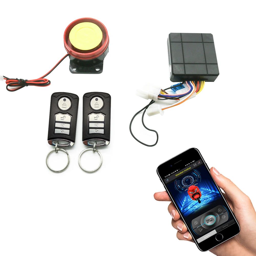 12V Motorcycle Waterproof High Power Alarm System With Remote Controller Motorbike Security Warning Smartphones Contr Vue