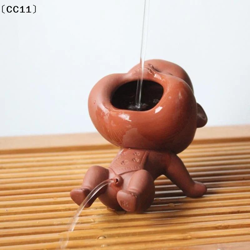 Cute Purple Sand Urine Boy Tea Pet Household Can Raise Tea Table Ornaments Fun Peeing Doll Tea Toy Set Accessories〔CC11〕 Vue