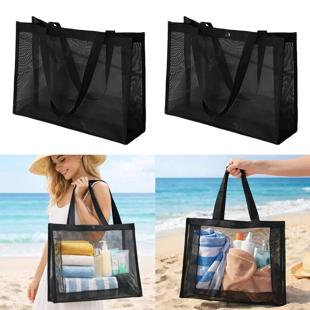 Mesh Shoulder Bag Hollow Large Capacity Beach Bags Transparent
