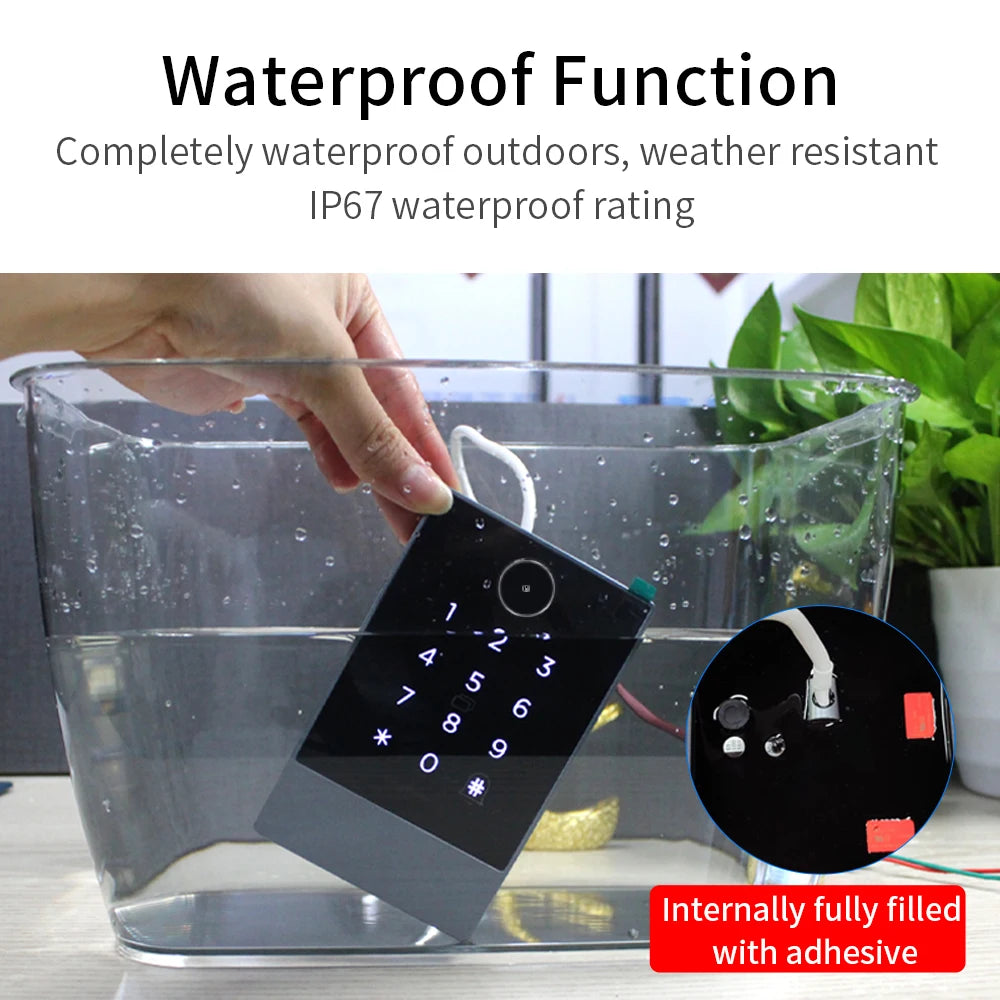 TTLOCK App WIFI QR Code Access Control Reader Keyboard 13.56Mhz Rfid IP67 Keypad QRcode Scanner K3QW Work with Alexa Google Home Vue