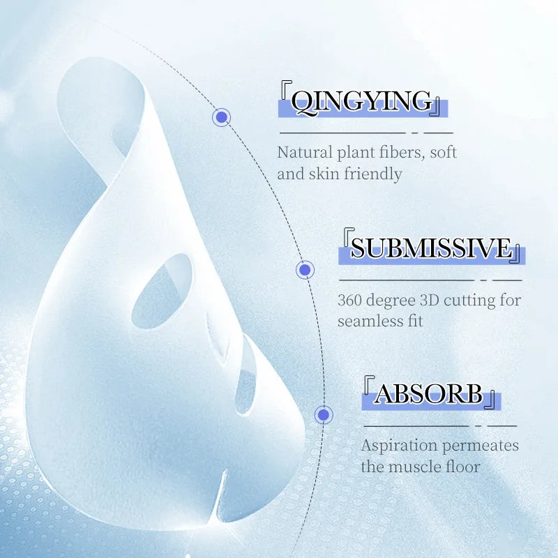 10Pcs Hyaluronic Acid Mask Facial Skin Care Firming Moisturizing Mask Facial Skin Care Products Vue