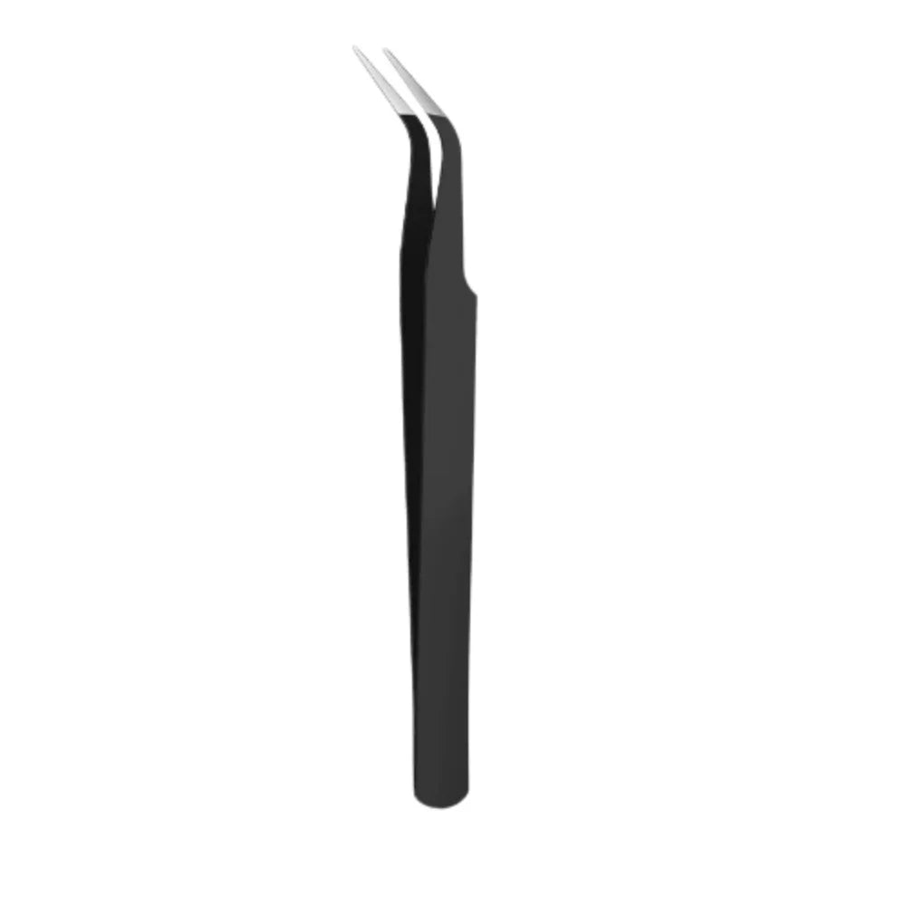 Stainless Steel Straight Curved Eyelash Tweezers Lash Clip for False Lashes Double Eyelid Tape Nail Rhinestone Pick Makeup Tool Vue black
