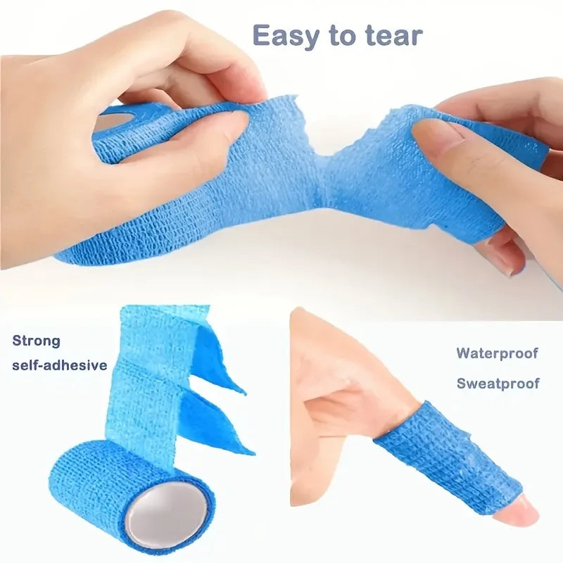 10pcs 2.5/5/10cm Non-Woven Universal Fit for Sports Elastic Foot Support Joint Protection Self-Adhesive Athletic Tape Bandage Vue