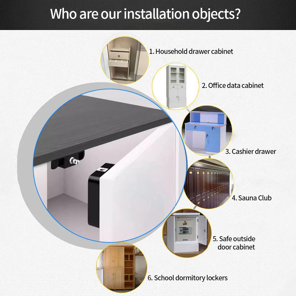 Smart Drawer Lock Invisible Electronic RFID 13.56MHz IC Cabinet Lock Unlock Intelligent Keyless Sensor Lock Easy To Install Vue