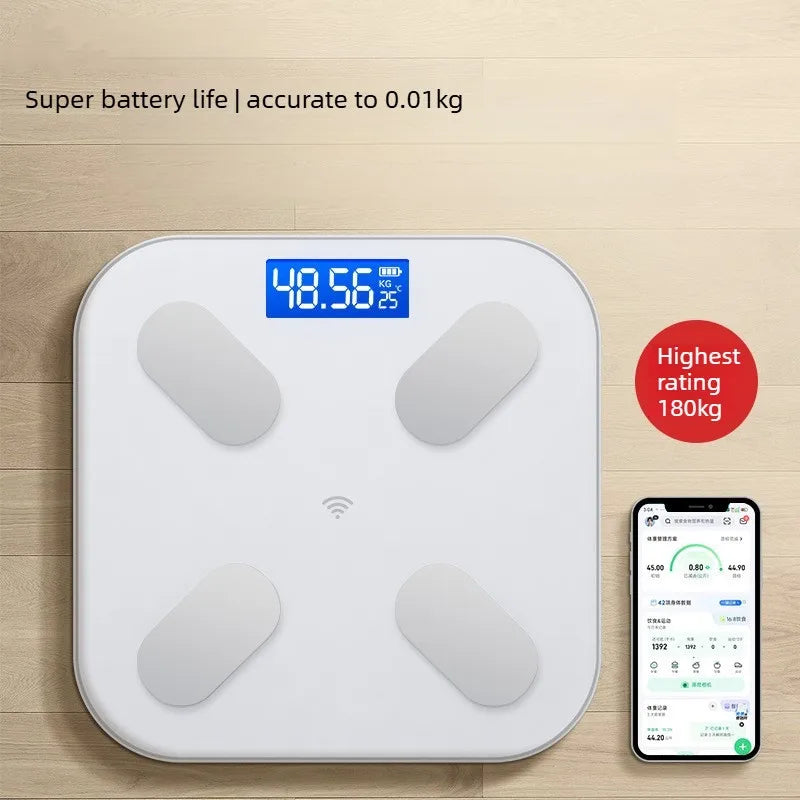 Smart Digital Body Scale, Rechargeable BMI Weight Scale, Electronic Body Fat Scale, LED Display Health Monitor for Home Vue