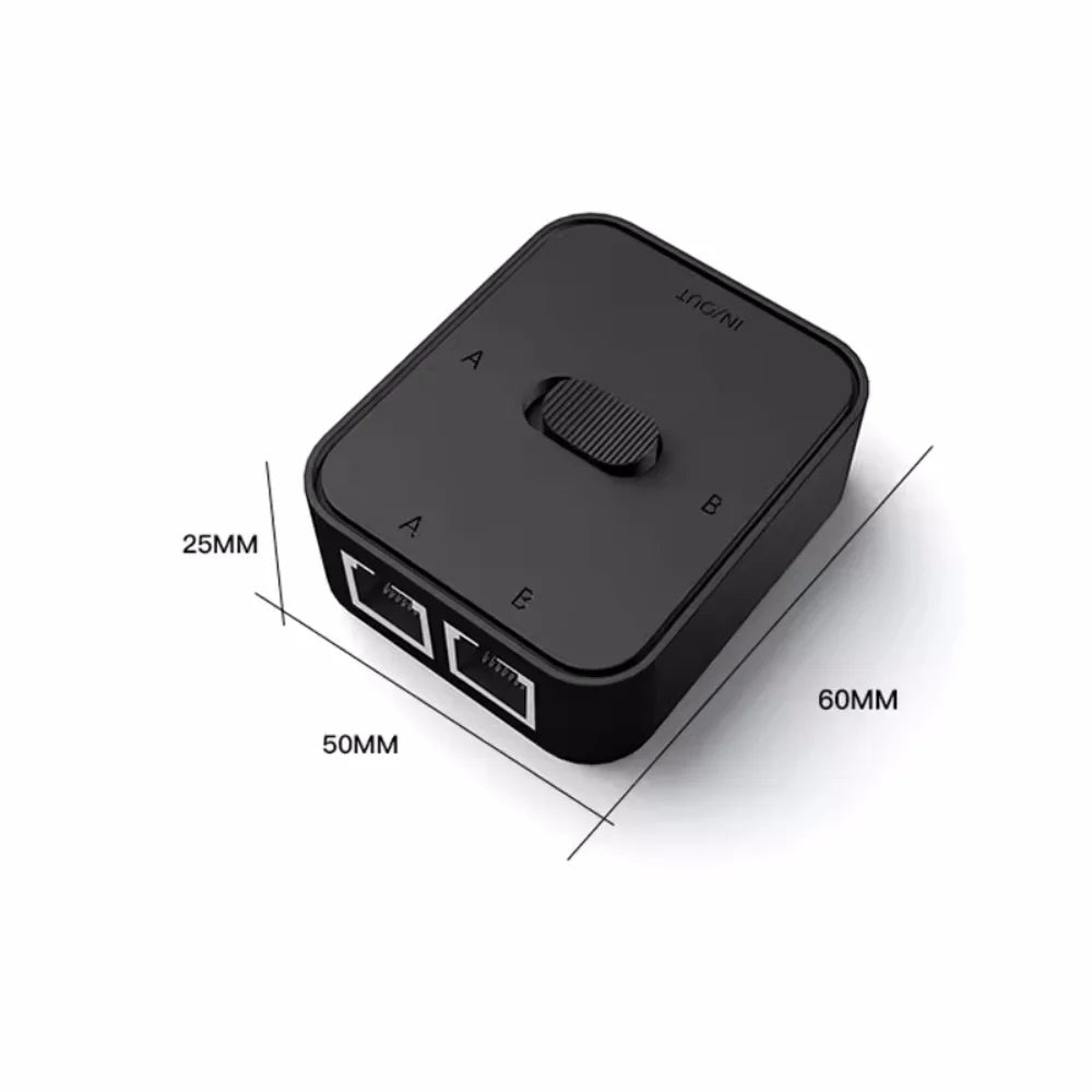2 Port Gigabit Network switch RJ45 Switch Network Splitter Cable Extender 1000mbps Selector Power Free 2 Way adapter Connector Vue