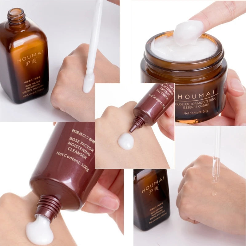 Bosein Facial Care Essence Five-Piece Set, Rich in Skin Care Ingredients Such as Bifid Yeast, the Set Includes Cleansing Milk, Essence Serum, Essence Lotion, Eye Cream, and Face Cream, Hydrating and Moisturizing, Suitable for Vue