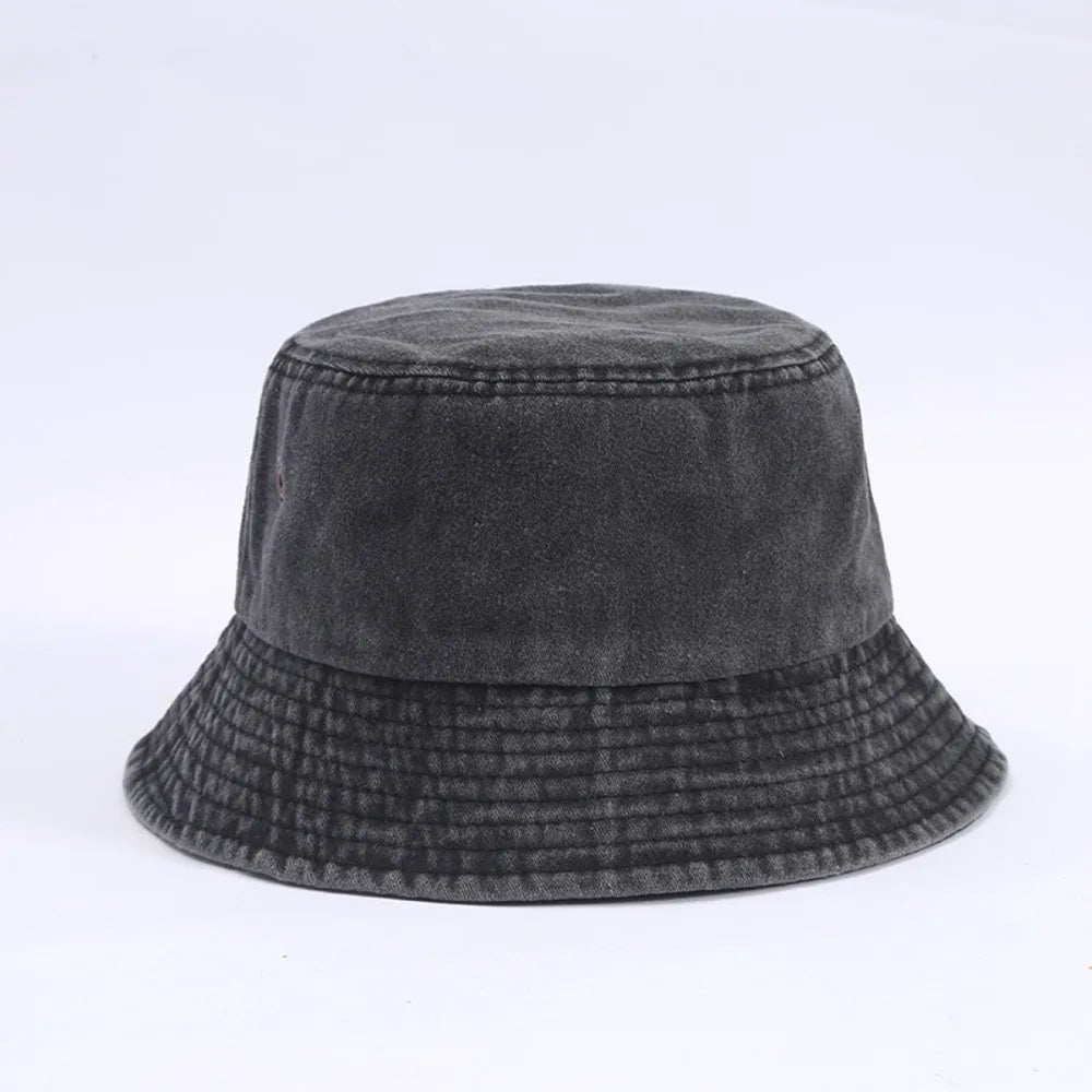 Fashion Summer Bucket Hat Washed Denim Hip Hop Panama Hats Windproof