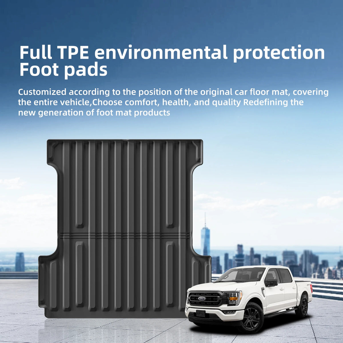 Smabee for Ford F-150 F150 5.5FT 2015-2024 TPE All -Weather Short Bed Liner Pickup Cargo Bed Protector Truck Bed Mat Accessories Vue
