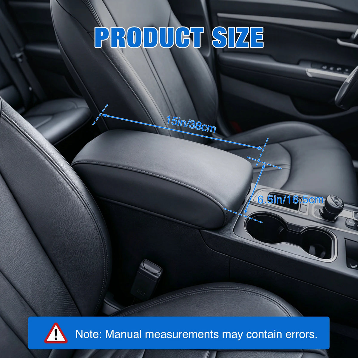 Nilight Center Console Cover Fit for Hyundai Palisade 2019 2020 21 22 23 2024 2025,2015-2019 Hyundai SonataPremium Nappa Leather Armrest Cover for Car Waterproof Center Console Pad Anti-Scratch Arm Rest Box Cover, Black Vue