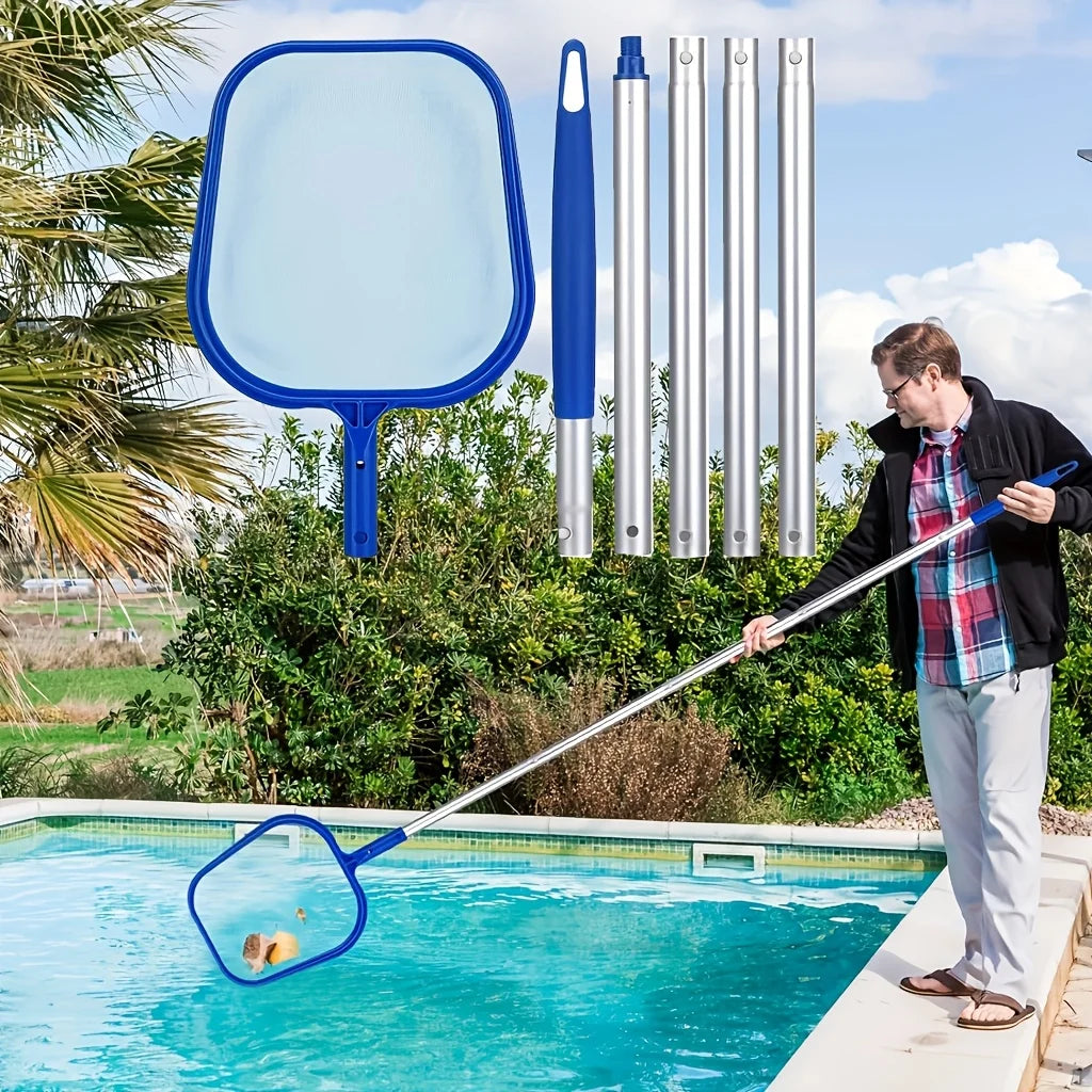 Adjustable 5-Section 48 Aluminum Pool Skimming Net Fine Mesh Leaf Vue
