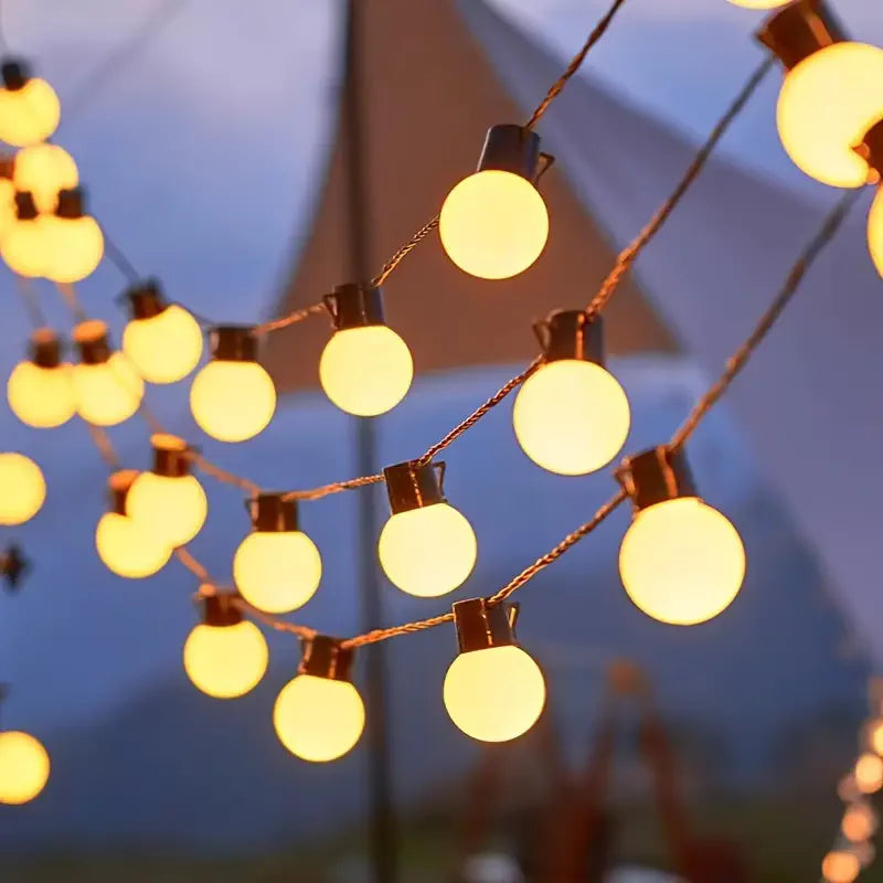 Solar Highlight Powered White Ball Bulb String Lights Shatterproof Garden Light Holiday Decoration Waterproof LED Lights Vue