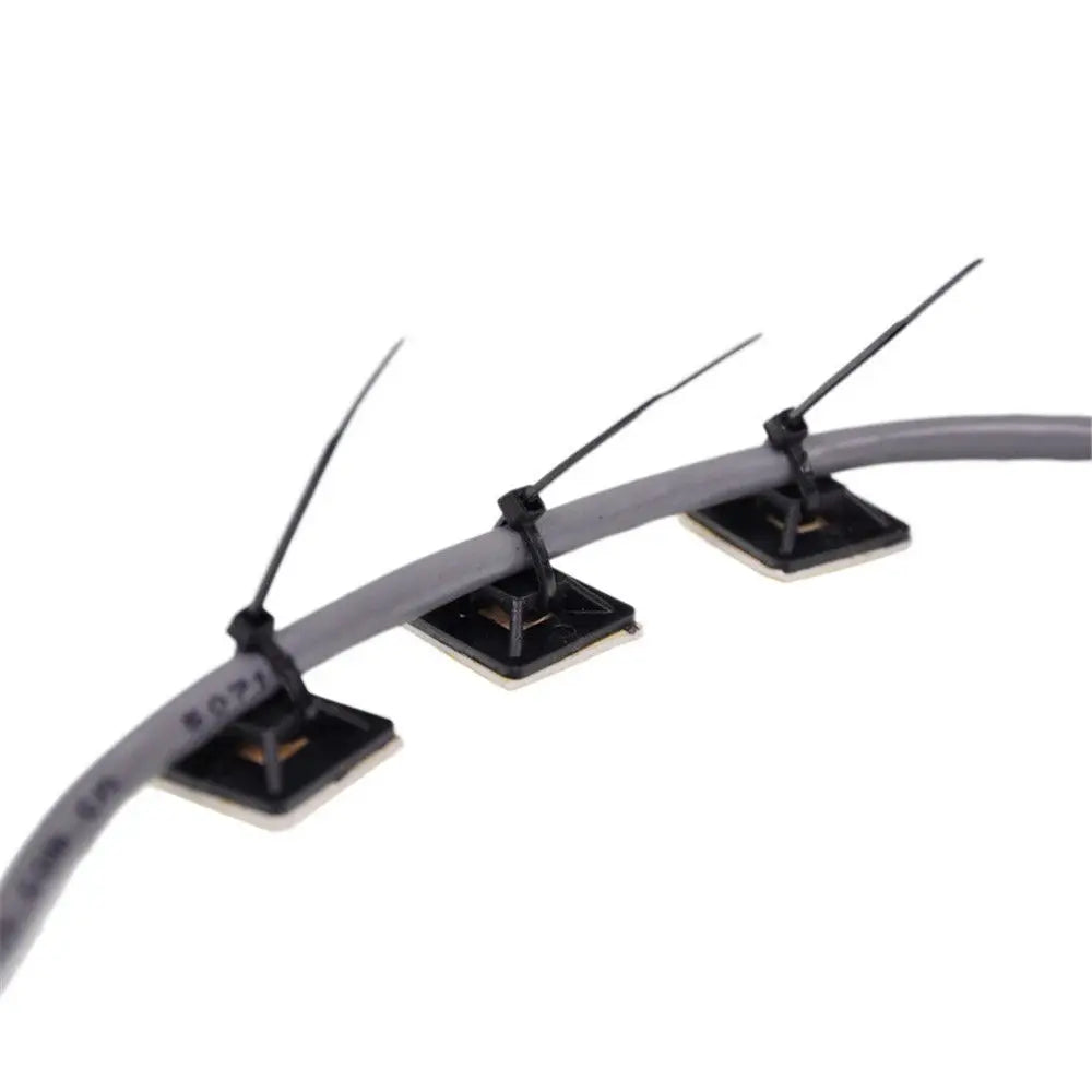 20x20mm 100pcs Mount Clip/Clamp Car Removable Self Adhesive Cable Tie Base Cable Holder Zip Tie Base Vue