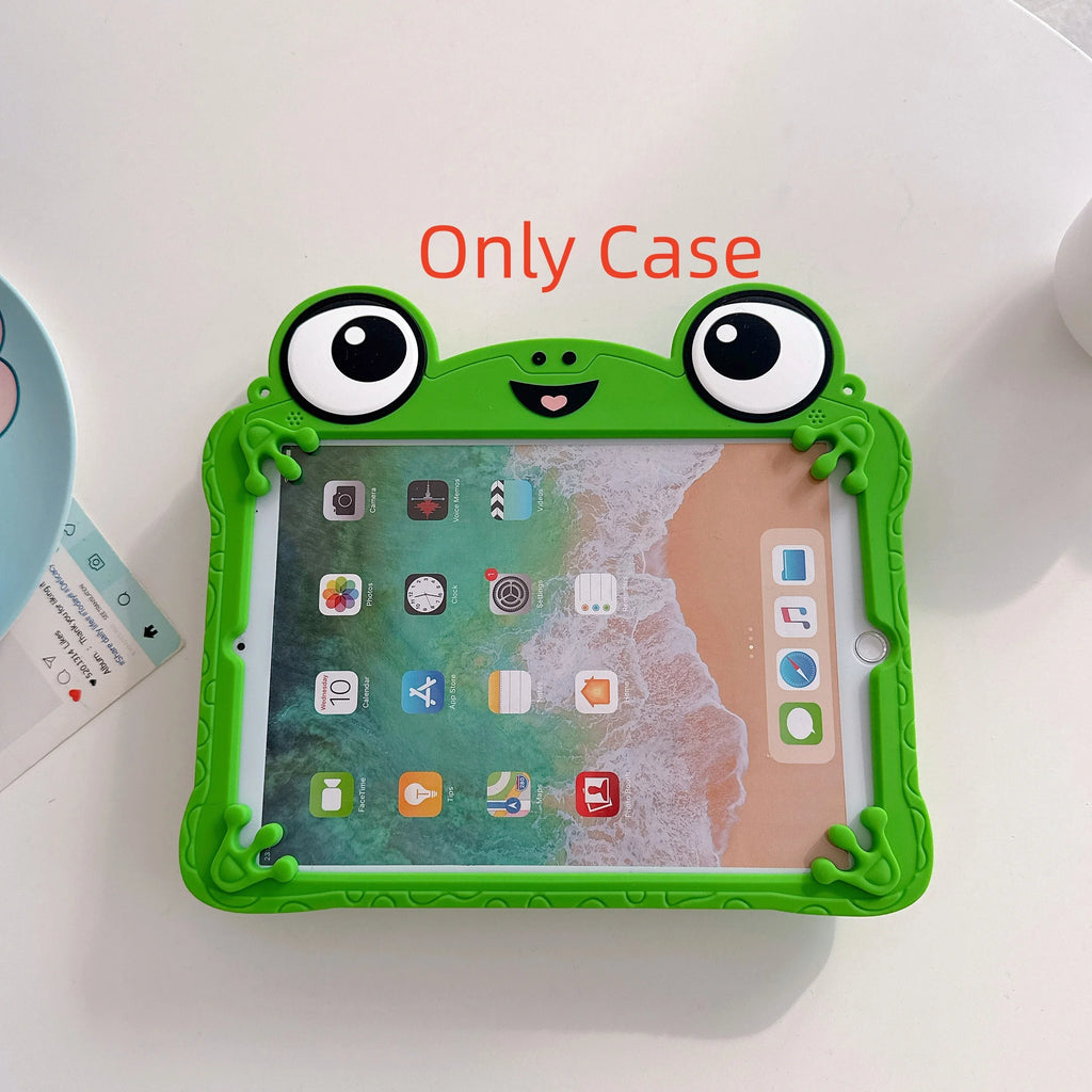 Kids 3D Frog Silicone iPad Case – 11" Multi-Gen Cover Tablet Case Vue DYQW no strap iPad Air3 Pro10.5