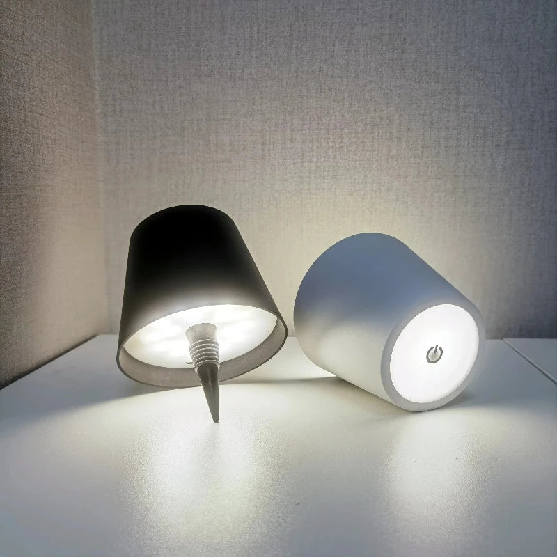Wireless Table Lamp LED Wine Bottle Base Rechargeable Vases Light Touch Switch Bar Dining Lamp Vue