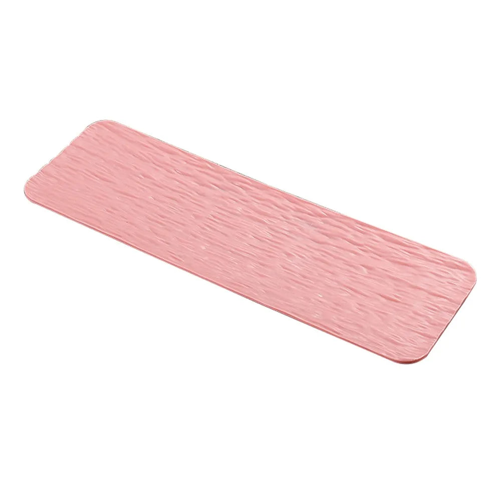 Multicolor Sushi Plate Stone Grain Flat Design Rectangular Long Shape Vue Pink