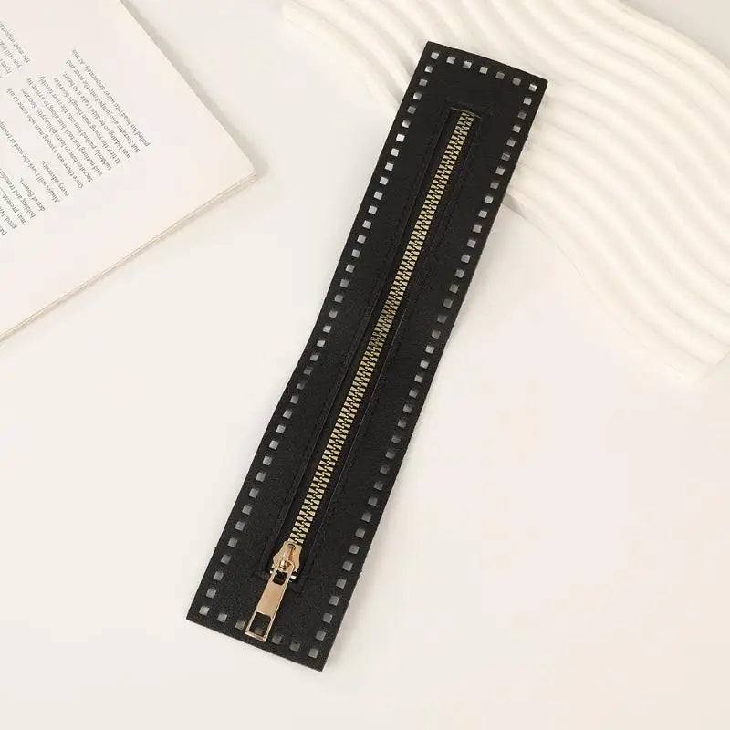 27cm Double Sided Leather Zipper Utility Handbag Leather Zipper Utility Crochet Bag Hardware Solid Zipper Sewing Accessories Vue A16