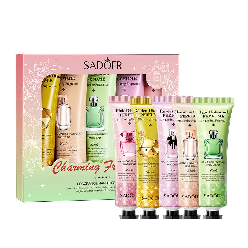 5-Piece Hand Cream Set, Five Styles to Choose from (Golden Diamond Fragrance Hand Cream 30g, Charming Charm Fragrance Hand Cream) Vue 5Pcs