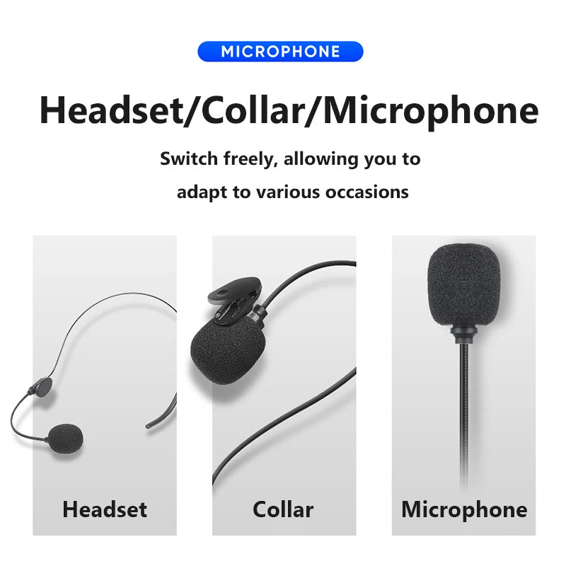 UHF Wireless Microphone Lavalier Microphone With Bodypack Transmitter Instructional Lecture Interview Vlog Live Recording Vue