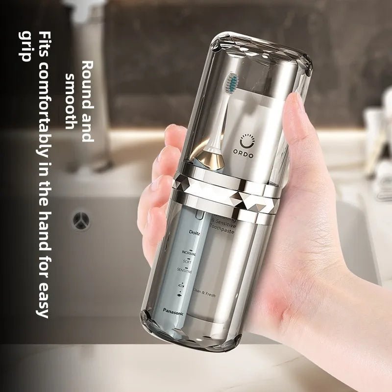 Travel Mouthwash Cup, Portable wash cup, Electric Toothbrush, Toothpaste Storage box, Travel out Brushing Mouthwash cup Vue