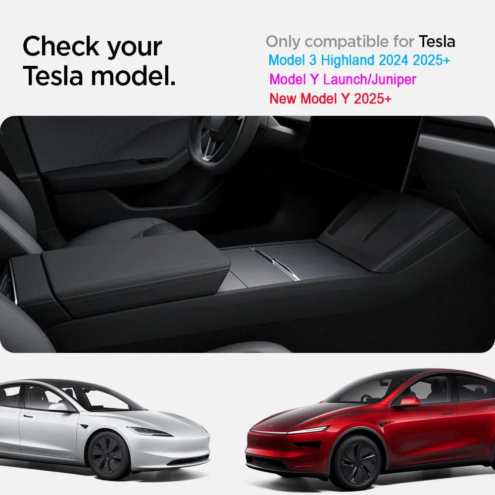 Storage Box for Tesla Model Y Juniper Launch 2025 Model 3 Highland Organizer Accessories Center Console Trays Hidden Cup Holder Vue