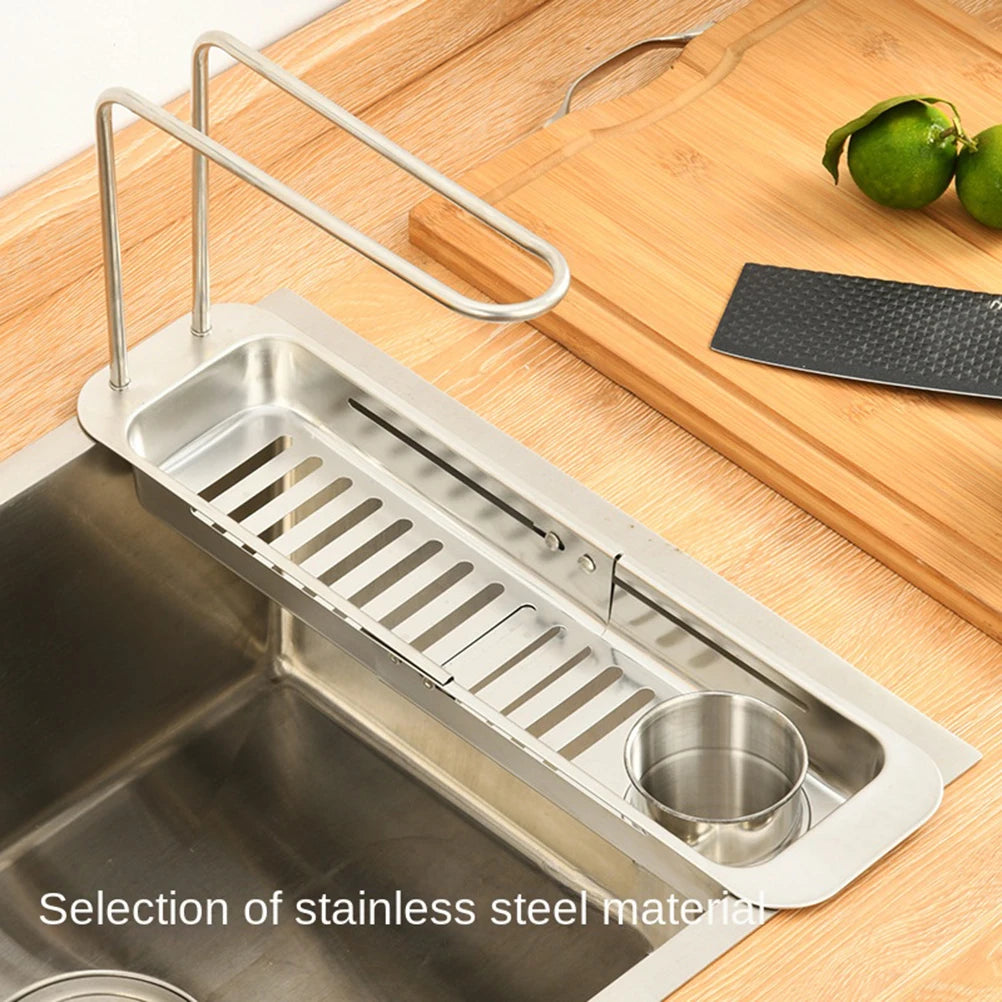 Stainless Steel Kitchen Sink Retractable Drain Rack Household Vegetable Wash Basin Drain Basket filter Basket Vue