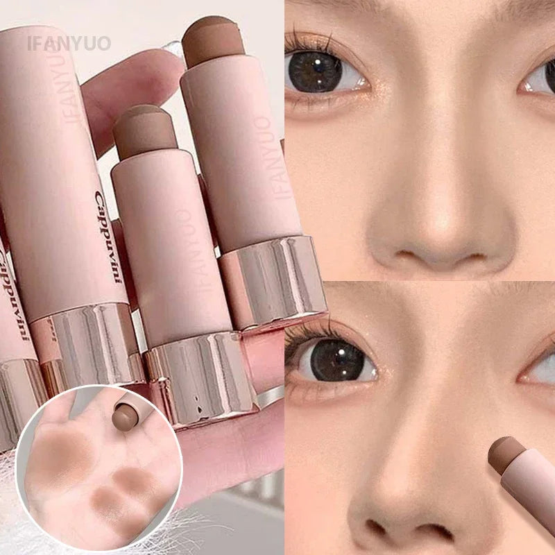 Gray Brown Bronzer Contouring Stick Waterproof Cream Texture Moisturizing Shadow Contouring Pen Face Concealer Cosmetics Makeup Vue
