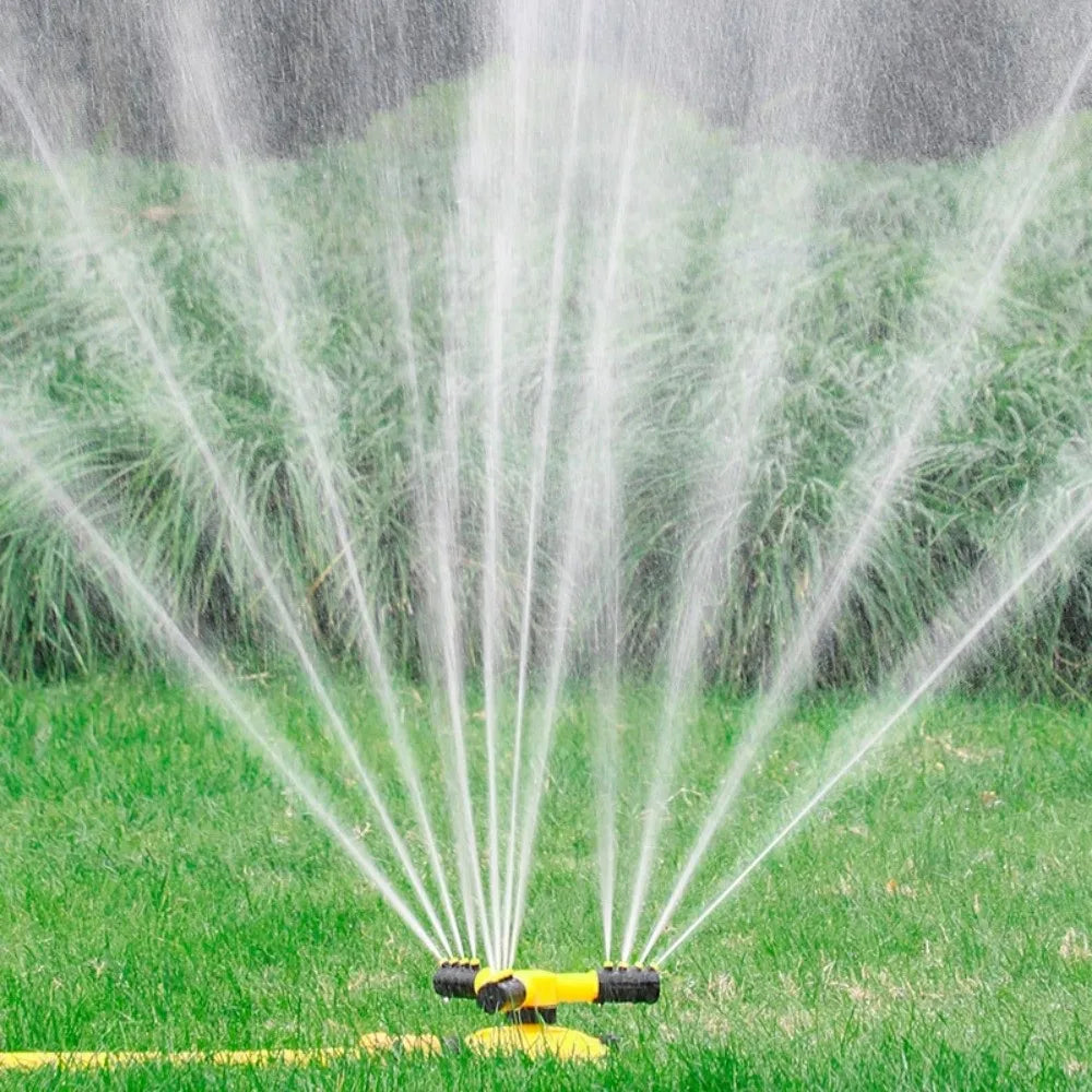 3-Arm Rotating Sprinkler Durable Heavy Duty 360 Degree Sprinkler Adjustable Wide Coverage Garden Sprinkler Flower Bed Vue