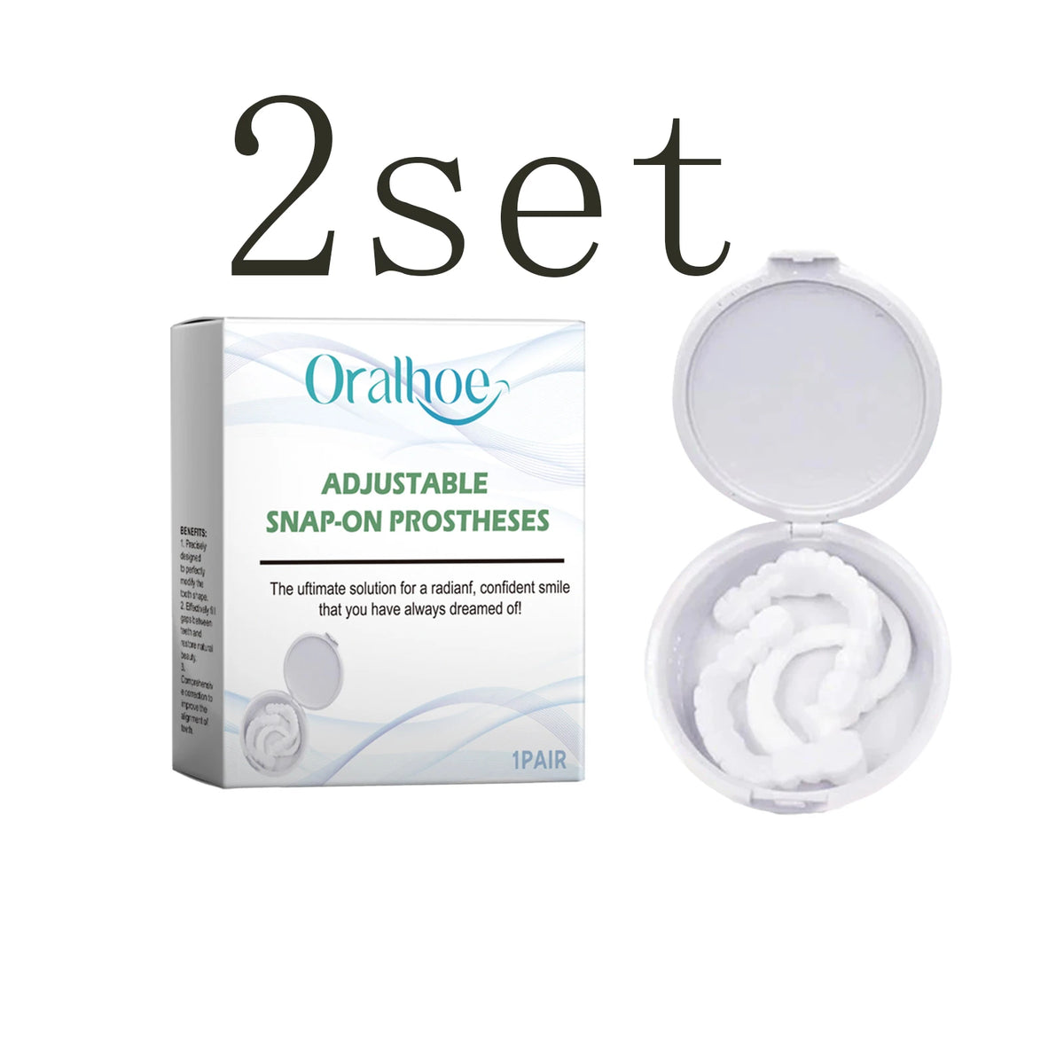 Adult Teeth Veneers - Suitable for Cosmetic Teeth, Dentures and Tooth Gaps, Conceals Minor Imperfections, Enhances Aesthetics Vue 2set