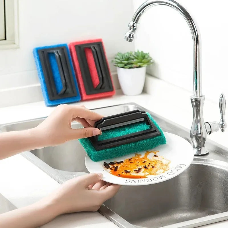 1-20PCS Durable Kitchen Sink Sponge Brush with Handle for Dishes Pans Tiles Bathtub Stove Multi Surface Cleaning Scrubber Tool Vue
