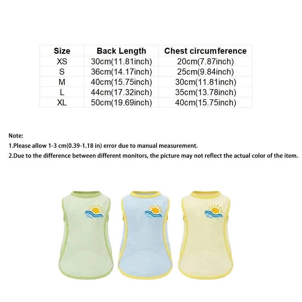 Pet Cool Clothes Breathable Pet Summer Vest Lightweight Soft Dog Tank Top Sleeveless Dog Sunscreen Clothes Summer Vue