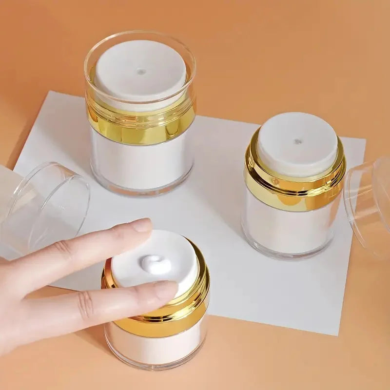 15/30/50ml Empty Airless Pump Jar Refillable Cream Jar Vacuum Bottle Portable Cream And Lotion Cosmetic Container with Pump Vue