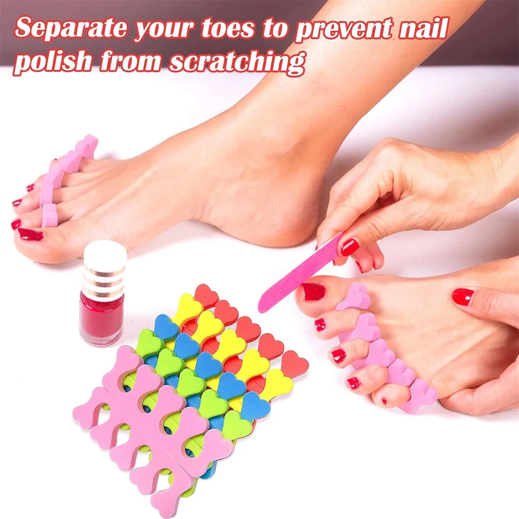 100pcs/50pairs Sponge Toe Finger Separator Manicure Set Toe Splitte for Nail Polish Enhancement Painting and Polishing Tools Vue