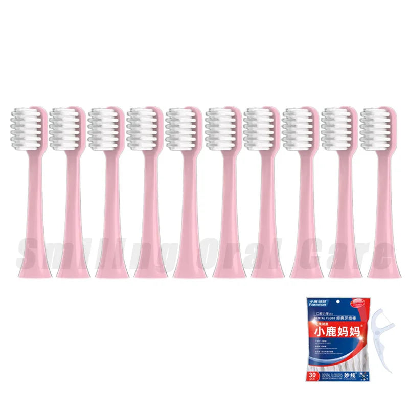 Replace Heads For EFZQ E10/F10/Z10/Z10S Electric Toothbrush Kids Adurt DuPont Bristles Vacuum E10C/E10S/Z10-2 Replace Nozzles Vue 10PCS Mini