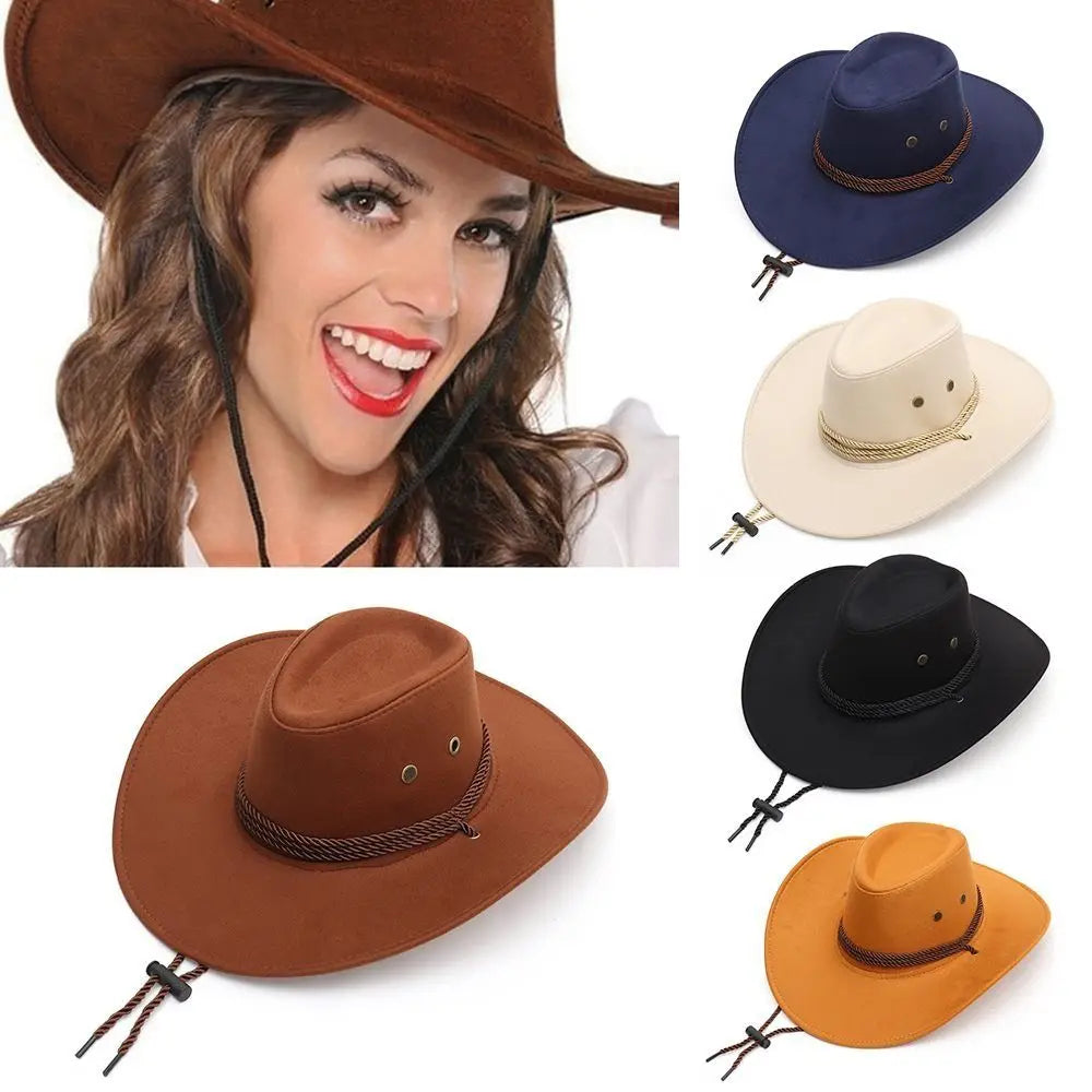 Fashion Western Cowboy Hat Ethnic Large Brim Jazz Grassland Sun Travel