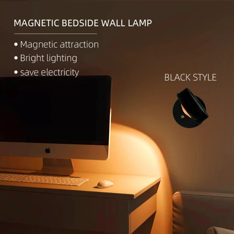 LED Rechargeable Magnetic Sunset Projection Wall Light No Wiring No Punching Hole Rotatable Touch Dimming Sunset Ambient Light Vue