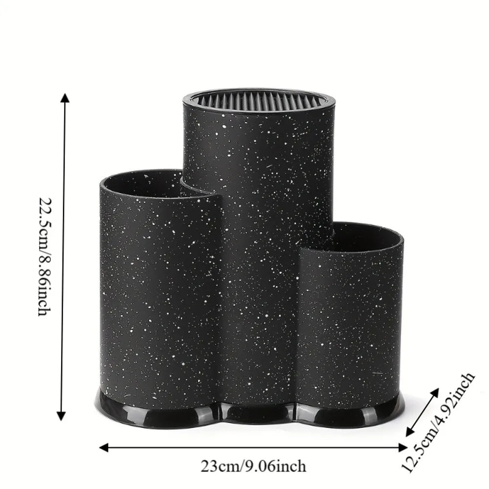 Modern Style 3 Tube Kitchen Cutter Holder Non-slip Base Detachable Kitchens Utensil Rack Plastic Large Capacity Cutter Shelf Vue