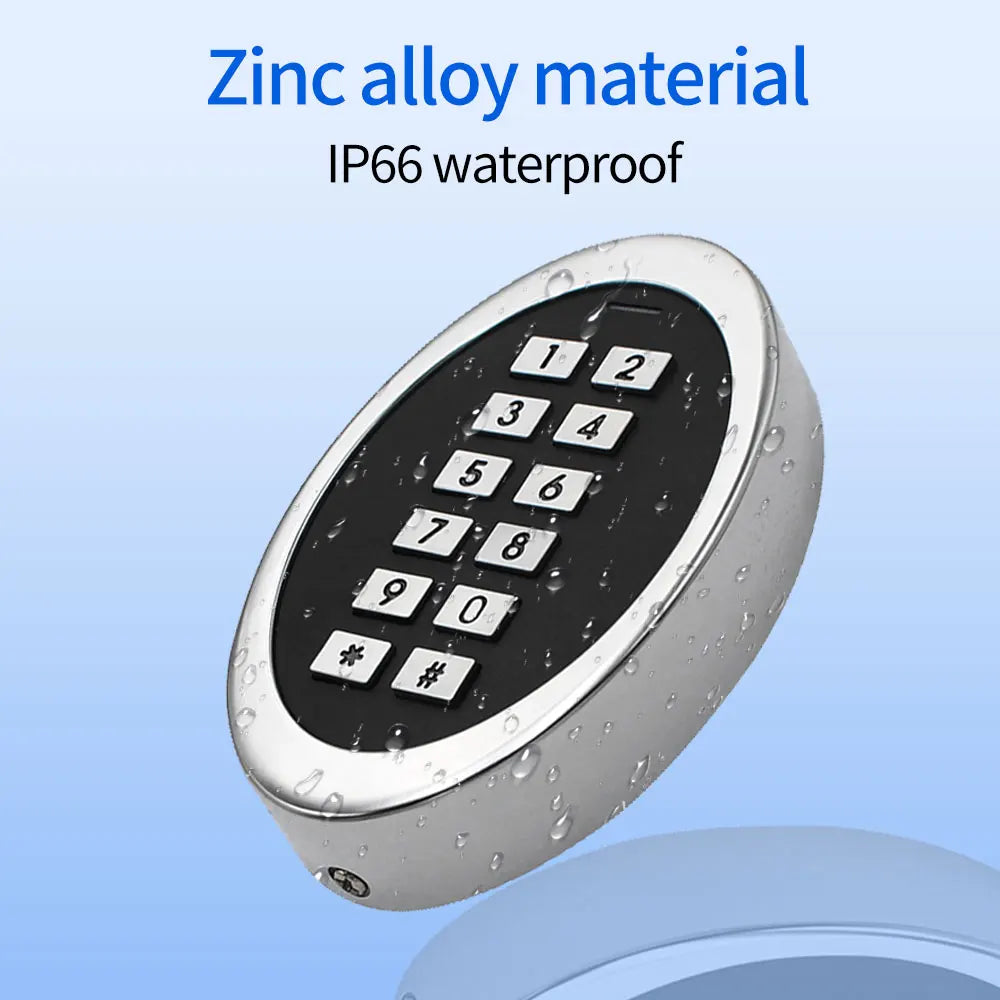 Standalone Metal Circular Design Fingerprint RFID Access Control Keypad IP66 Waterproof Mini Door Entry Relay Opener Reader Vue