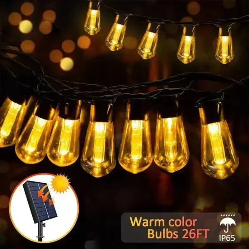 String Lights Outdoor Garland Connectable Shatterproof Waterproof Plastic LED Bulb Dimmable Patio Garden Decor Fairy Lighst Vue