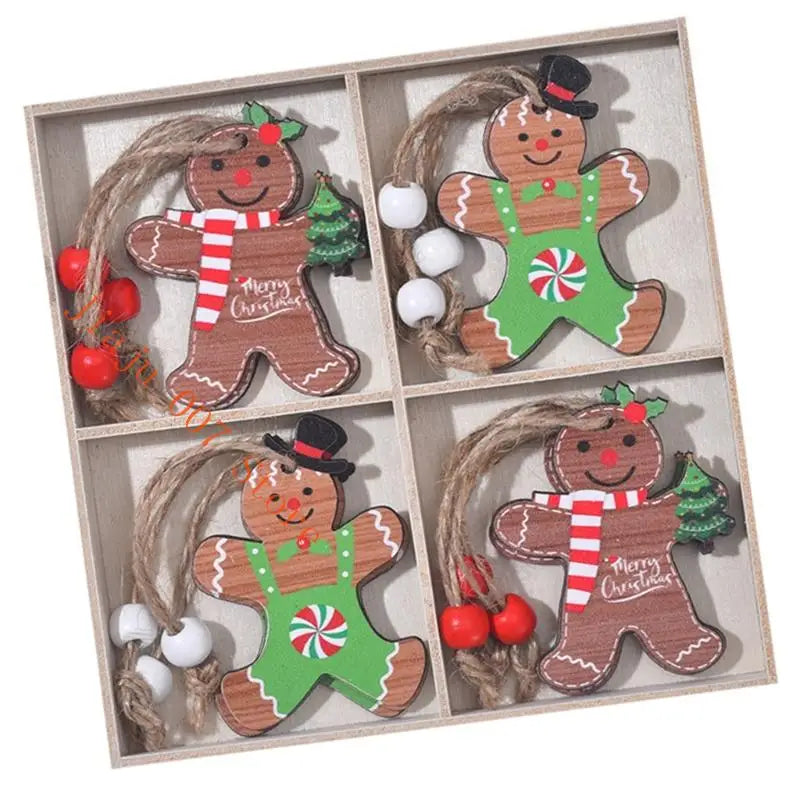 12-Piece Wooden Christmas Ornaments – Kid-Safe Holiday Decor Set Christmas Tree Ornaments Vue