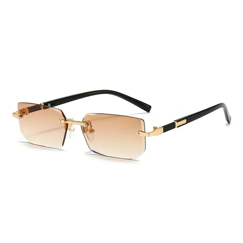 Rimless Rectangle Sunglasses UV400 Unisex Frameless Eyewear Fashion Sunglasses Vue A3
