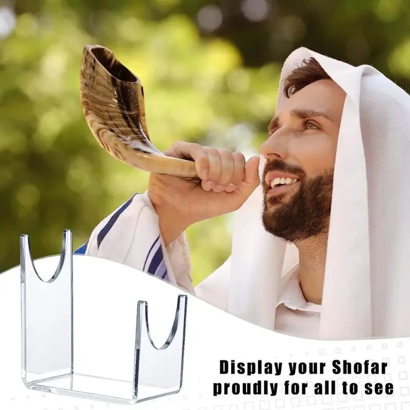 1Pcs Transparent Acrylic Stand Shofar Horn Display Stand Swords Bracket U-shaped Rack Holder For Office Home Decoration Vue
