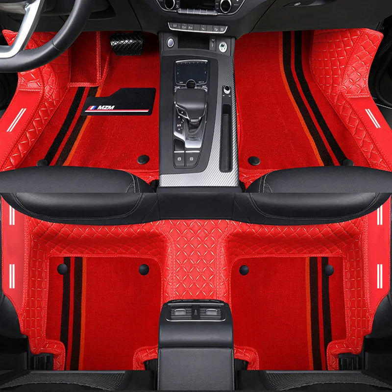 Custom Fit Car Floor Mats Waterproof Luxury Leather Full Carpet Set Interior Accessories For Honda Toyota Mercedes Benz Audi BMW Vue
