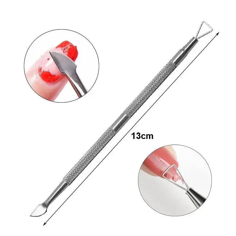 Remover Stainless Steel Double Art Cleaner Care Tool For Pedicure Dead Skin -ended Cuticle Pusher Push Manicure Nail Vue M269 ST-XJP-2