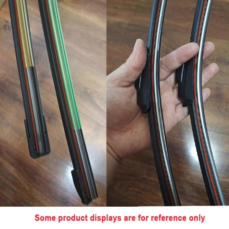 Double Rubber Strip Wiper For BMW 5 Series F10 F11 F07 2010~2017 Boneless Frameless Front Wiper Blades Brushe Auto Accessories Vue