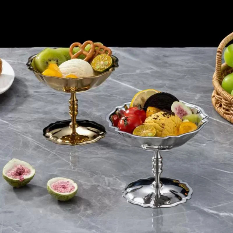Stainless Steel Salad Cup Food Grade Ice Cream Goblet Retro Dessert