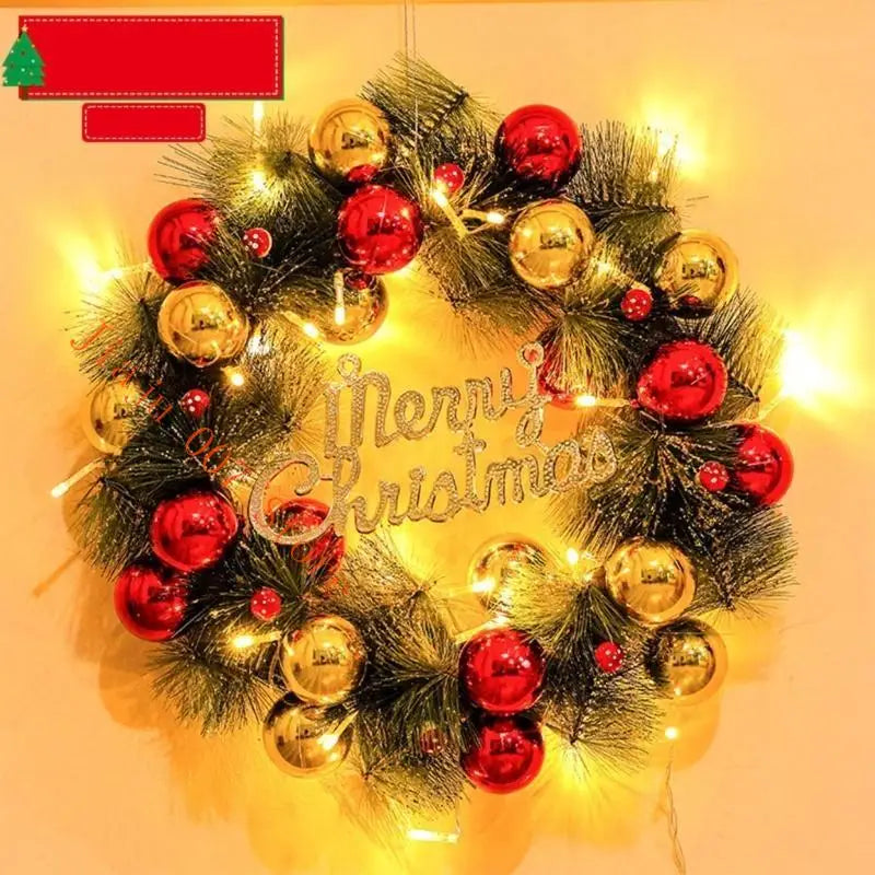 Artificial Pine Christmas Wreath 40cm – Front Door Holiday Decor Christmas Wreath Vue White China Mainland