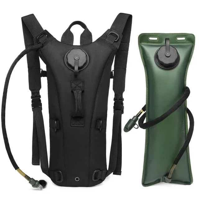 Waterproof Tactical Hydration Backpack with 3L Bladder Outdoor Sport Water Bag Backpacks For Running Cycling Tourism and Camping Vue black