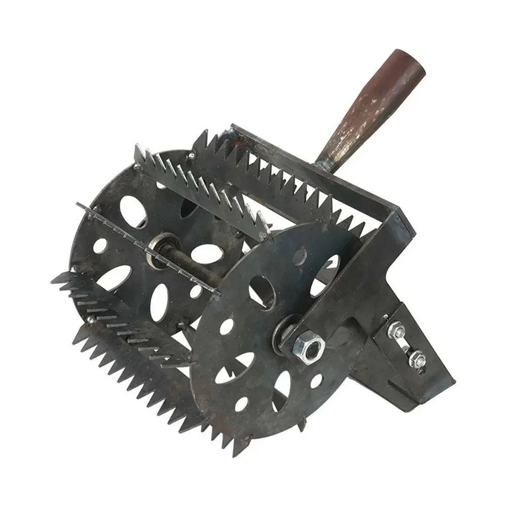 Hand Push Hoe Wheeled Weeding Manganese Steel Weed Machine Saw Tooth Agricultural Loosening Weeder No Handle Vue